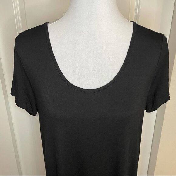 Black Jersey Knit Cross Back Dress Size Small - Picture 3 of 11